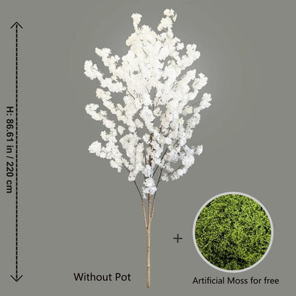 100-220Cm New Artificial Cherry Tree Plant Natural Trunk Silk Fake Leave Ornament Outdoor Faux Plant for Wedding Home Room Decor