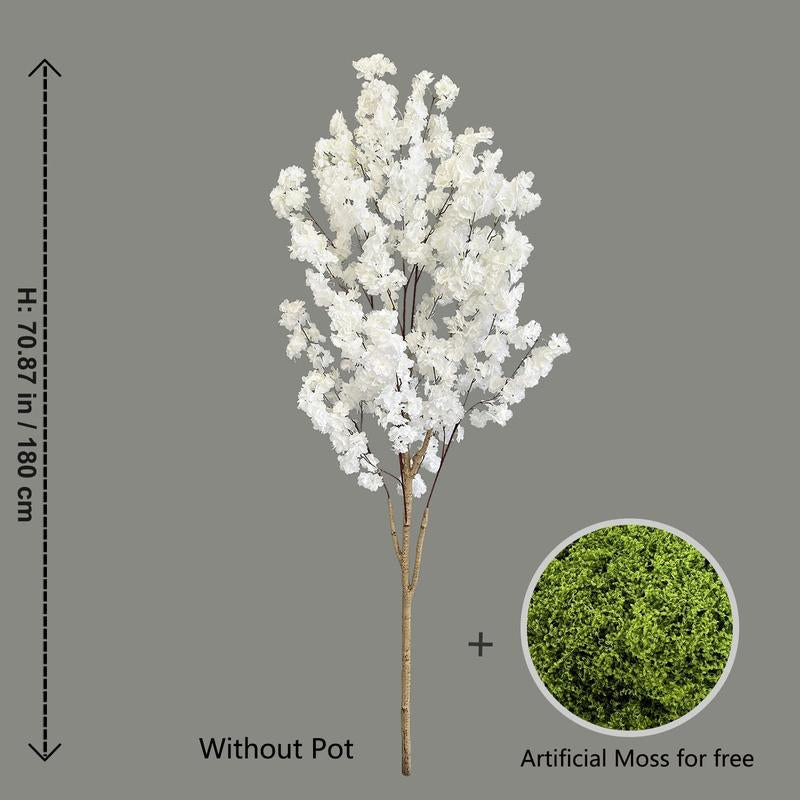 100-220Cm New Artificial Cherry Tree Plant Natural Trunk Silk Fake Leave Ornament Outdoor Faux Plant for Wedding Home Room Decor