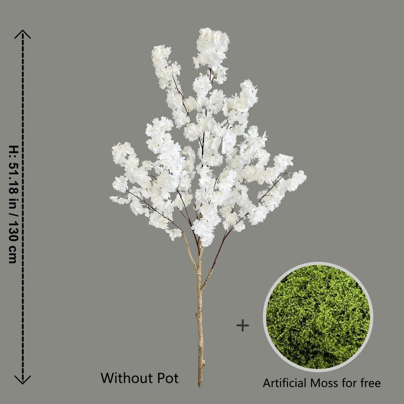 100-220Cm New Artificial Cherry Tree Plant Natural Trunk Silk Fake Leave Ornament Outdoor Faux Plant for Wedding Home Room Decor