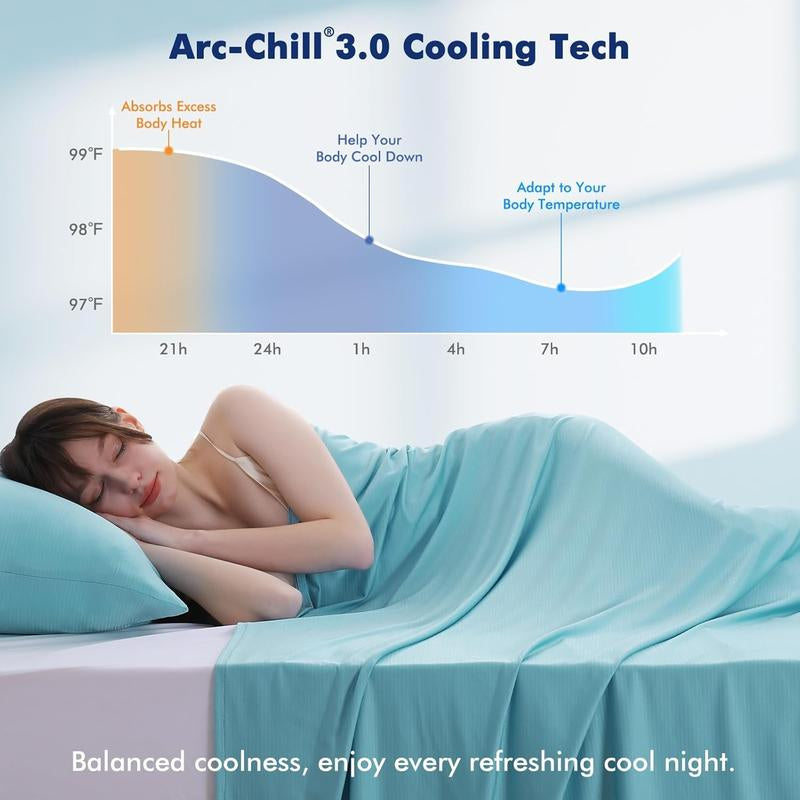 Elegear Arc-Chill 3.0 Cooling Blanket for Hot Sleepers - Lightweight, Breathable Summer Blanket with Silver Ion Technology for Sensitive Skin, Ideal for Home, Bed, Couch, and Office