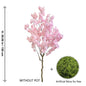 100-220Cm New Artificial Cherry Tree Plant Natural Trunk Silk Fake Leave Ornament Outdoor Faux Plant for Wedding Home Room Decor